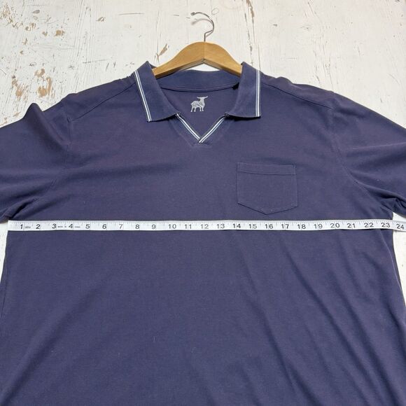 Raffi Men’s Shirt XL Polo Aqua Cotton Adult Navy Short Sleeve Golfer - Picture 6 of 9